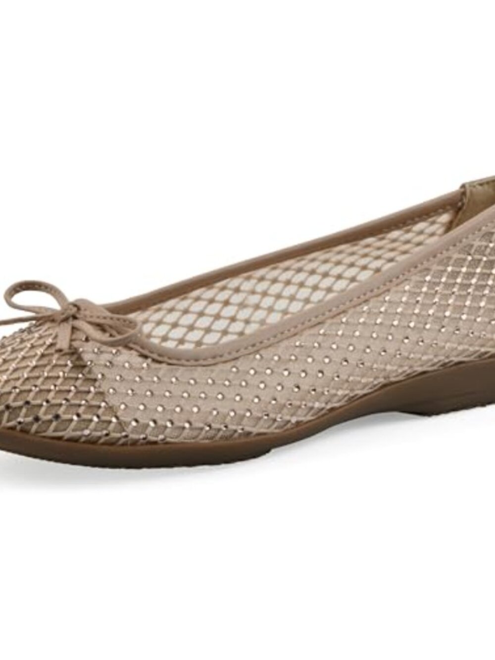 Ballet Flat with Rhinestone Detail Criss Cross Upper Women's Comfort Flat
